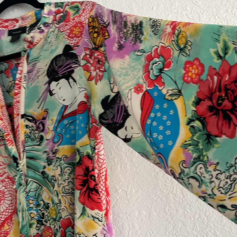 Natori Multicolor Asian Art  Tunic - Picture 6 of 12